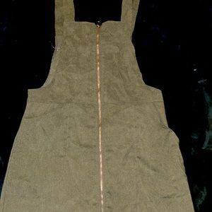 Olive Green Overall Dress